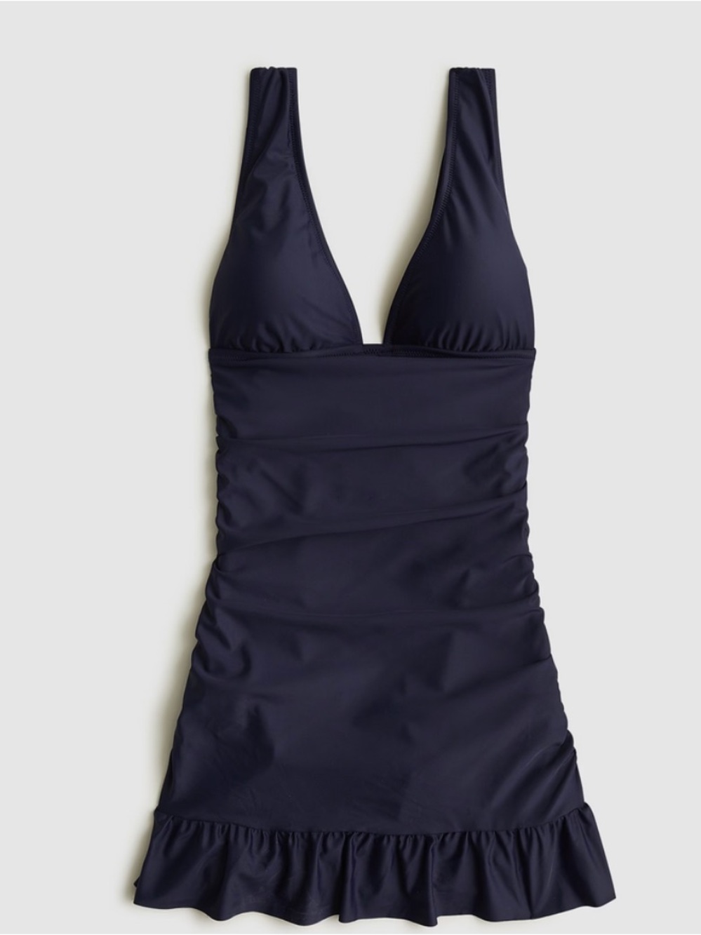 NWT J. Crew Women’s Black V-Neck Ruffle Hem Swimdress Size 14 - Picture 3 of 15